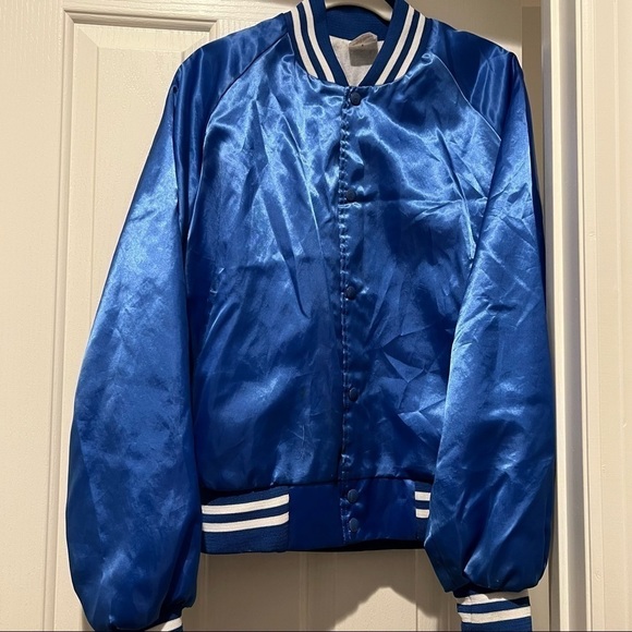 Vintage Blue Varsity Baseball Jacket - Picture 3 of 9